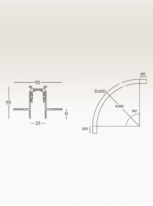 TRIMLESS CURVED TRACK MAGNETIC SYSTEM 22276