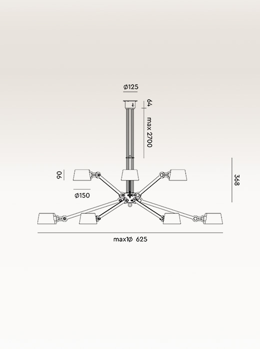 bolt chandelier 12 arms