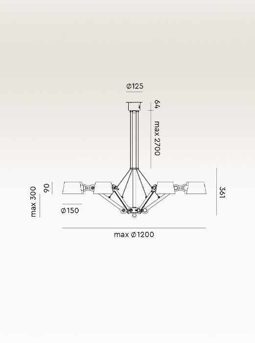 bolt chandelier 6 arm